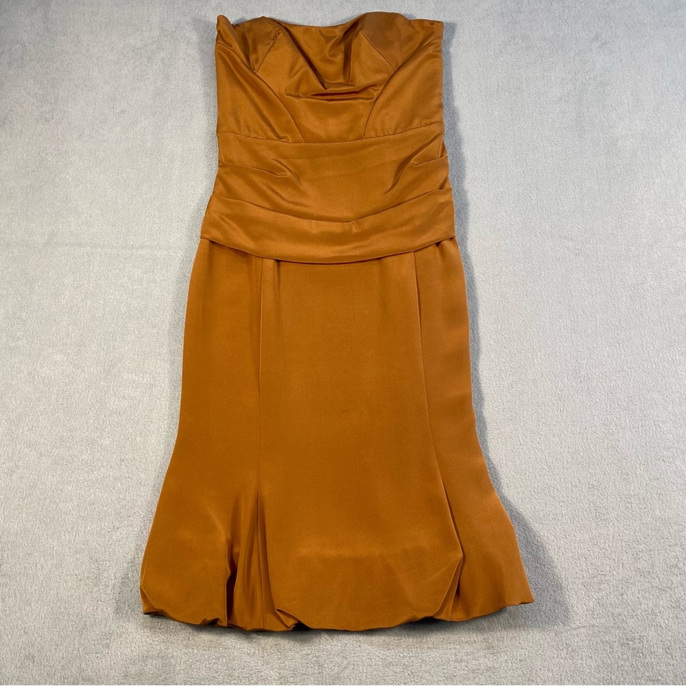 Nicole Miller Collection Women’s Brown/Gold Stretchy Strapless  Mini Dress, 2